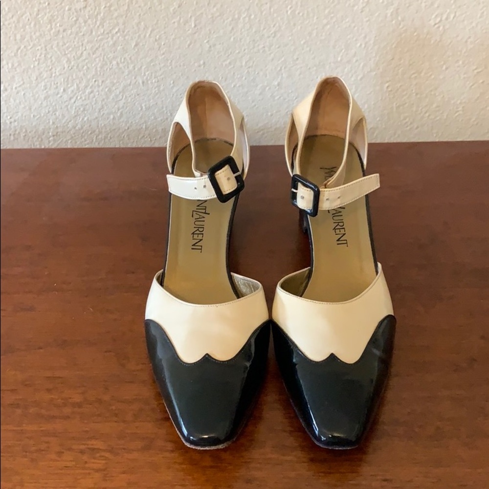 Black and cream yves saint Laurent heels